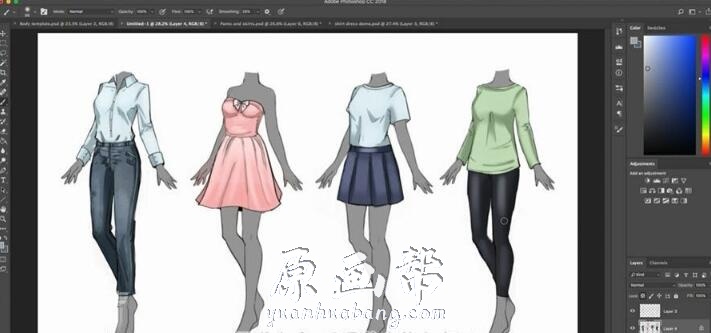 [原画教程] 动漫少女衣服 服装 服饰 PS绘画视频教程